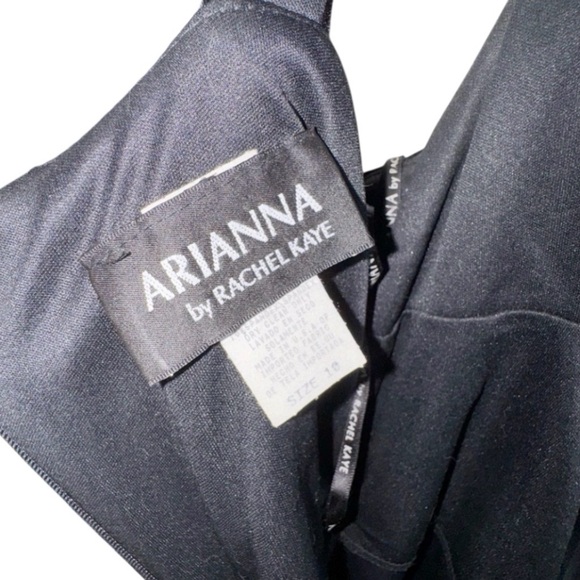 VTG Y2K Arianna By Rachel Kaye Dress Sz 10 Velvet Velore Black Maxi Dress 240029 - Picture 5 of 10